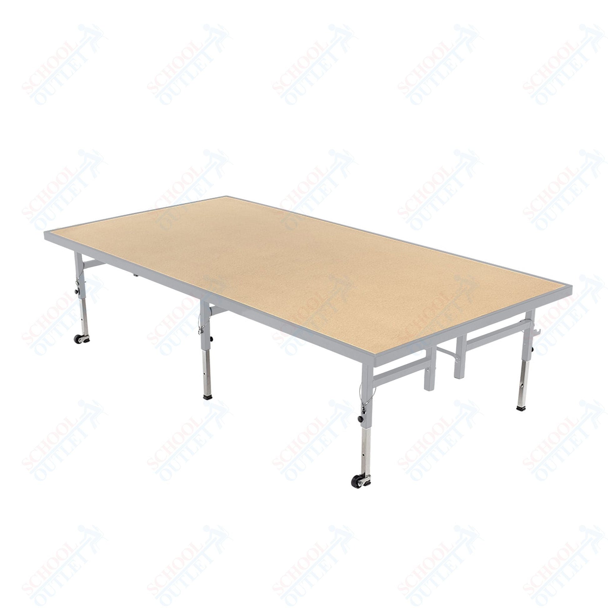 AmTab Adjustable Height Stage - Hardboard Top - 36"W x 72"L x Adjustable 16" to 24"H (AmTab AMT - STA3616H) - SchoolOutlet