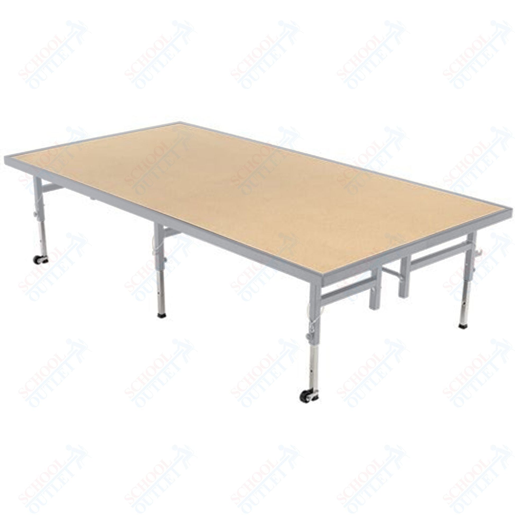 AmTab Adjustable Height Stage - Hardboard Top - 48"W x 96"L x Adjustable 24" to 32"H (AmTab AMT - STA4824H) - SchoolOutlet