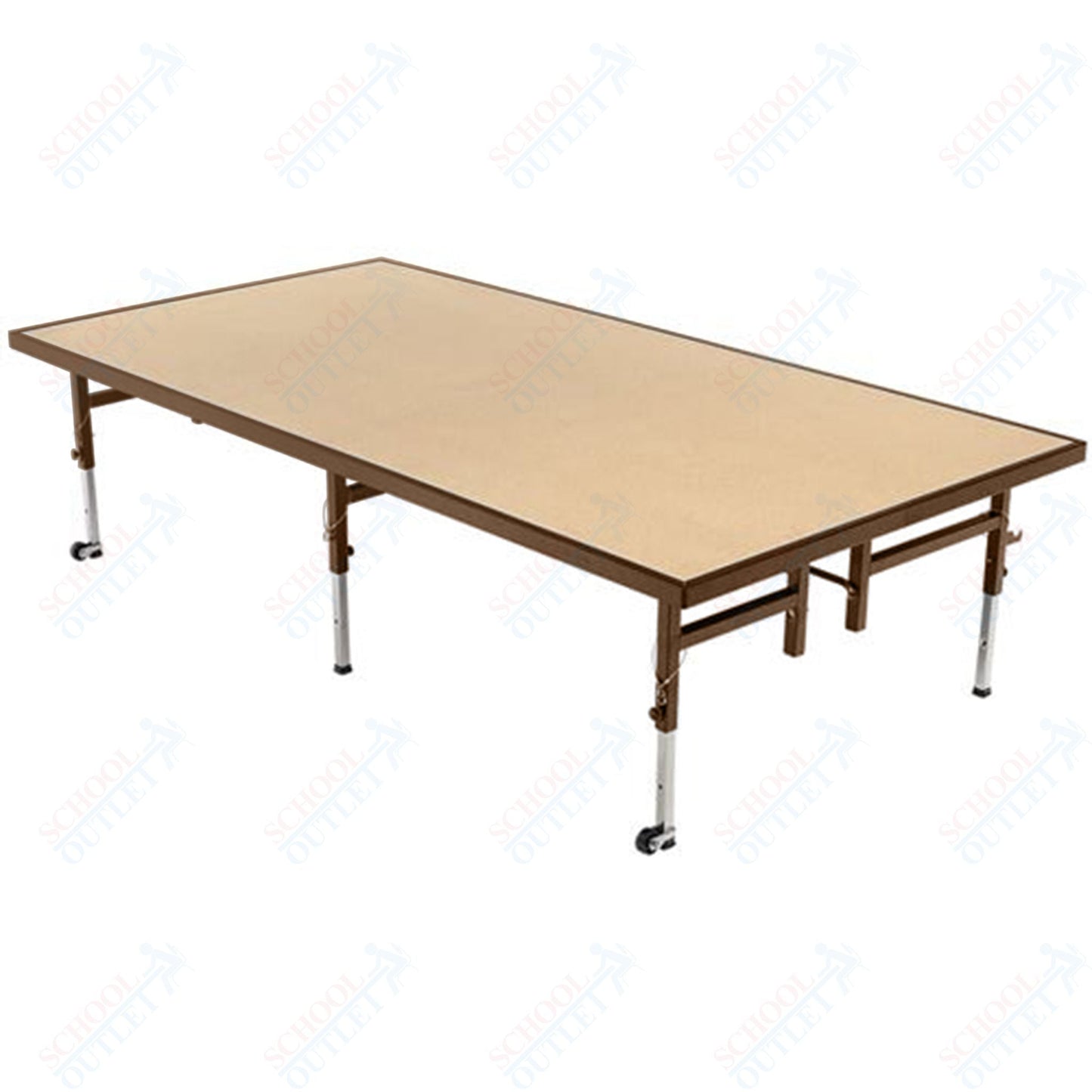 AmTab Adjustable Height Stage - Hardboard Top - 48"W x 96"L x Adjustable 32" to 40"H (AmTab AMT - STA4832H) - SchoolOutlet