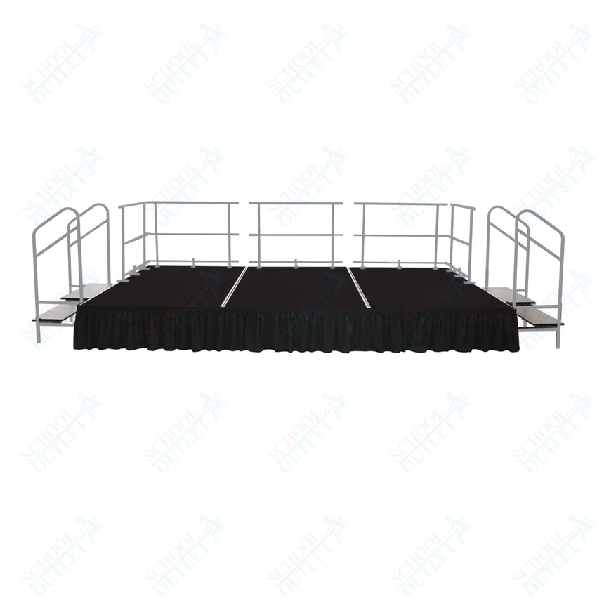 AmTab Adjustable Height Stage Set - Polypropylene Top - 12'W x 16'L x 1.5 - 2'H (144"W x 192"L x Adjustable 16" to 24"H) (AmTab AMT - STAS121624P) - SchoolOutlet