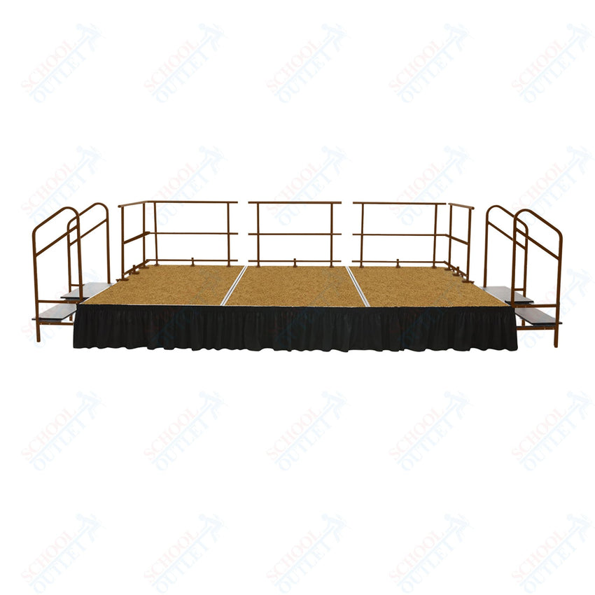 AmTab Adjustable Height Stage Set - Hardboard Top - 12'W x 24'L x 1.5 - 2'H (144"W x 288"L x Adjustable 16" to 24"H) (AmTab AMT - STAS122424H) - SchoolOutlet