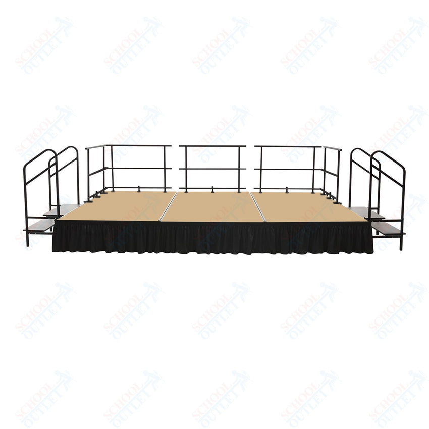 AmTab Adjustable Height Stage Set - Carpet Top - 16'W x 24'L x 1.5 - 2'H (192"W x 288"L x Adjustable 16" to 24"H) (AmTab AMT - STAS162424C) - SchoolOutlet