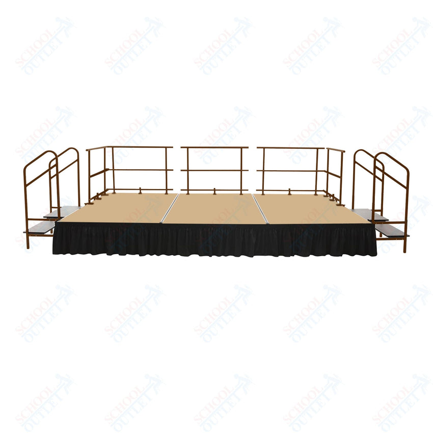 AmTab Adjustable Height Stage Set - Carpet Top - 16'W x 24'L x 1.5 - 2'H (192"W x 288"L x Adjustable 16" to 24"H) (AmTab AMT - STAS162424C) - SchoolOutlet