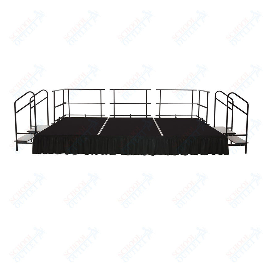 AmTab Adjustable Height Stage Set - Polypropylene Top - 16'W x 32'L x 1.5 - 2'H (192"W x 384"L x Adjustable 16" to 24"H) (AmTab AMT - STAS163224P) - SchoolOutlet