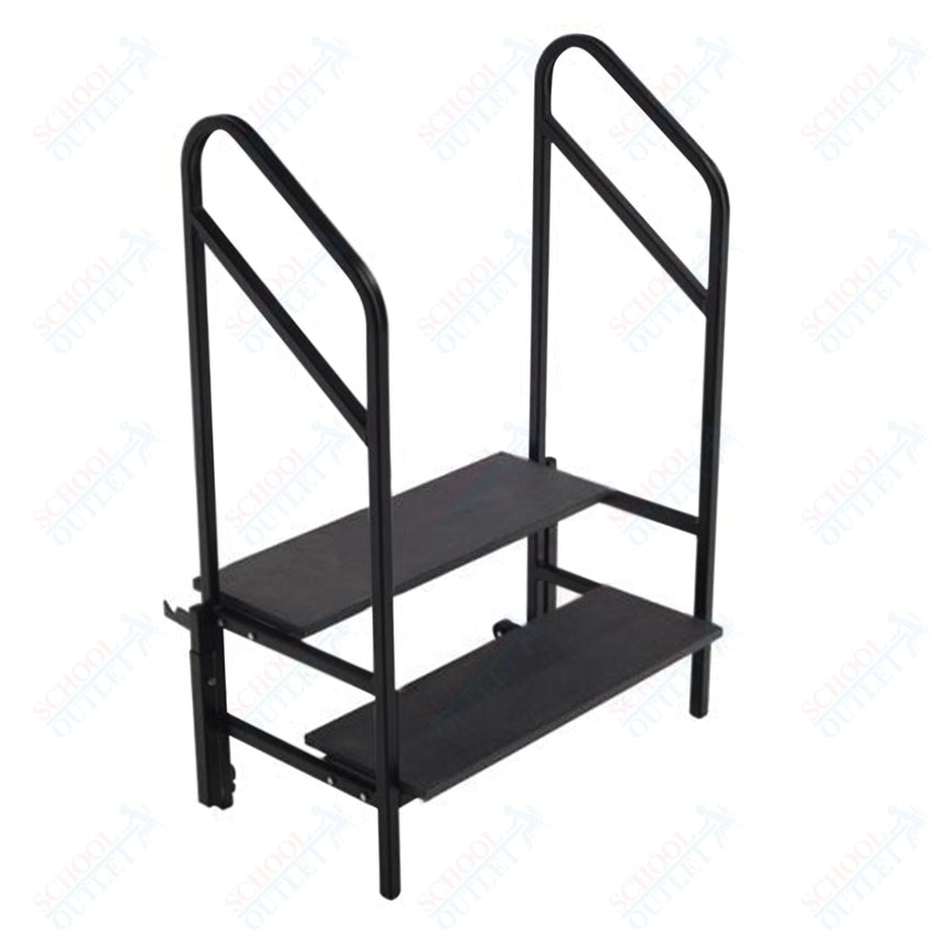 AmTab Two Steps with Handrails (8"H + 16"H Steps) - 36"W x 30"L x 55"H (AmTab AMT - STP2) - SchoolOutlet