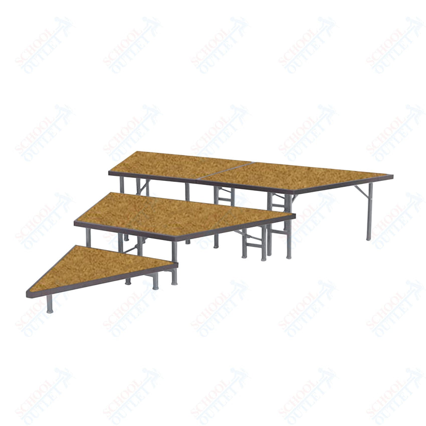 AmTab Pie Shaped Riser - Hardboard Top - 36"W x 8"H (1 Level) (AmTab AMT - STP361H) - SchoolOutlet