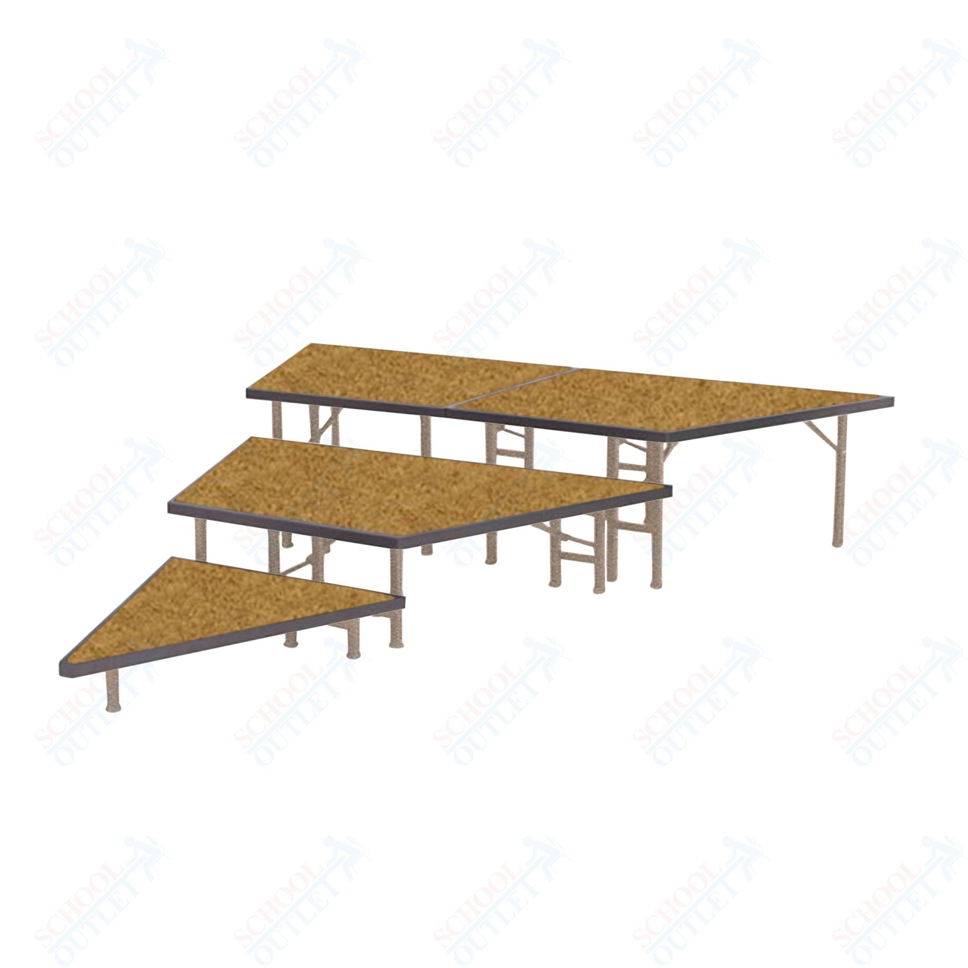 AmTab Pie Shaped Riser - Hardboard Top - 36"W x 8"H (1 Level) (AmTab AMT - STP361H) - SchoolOutlet