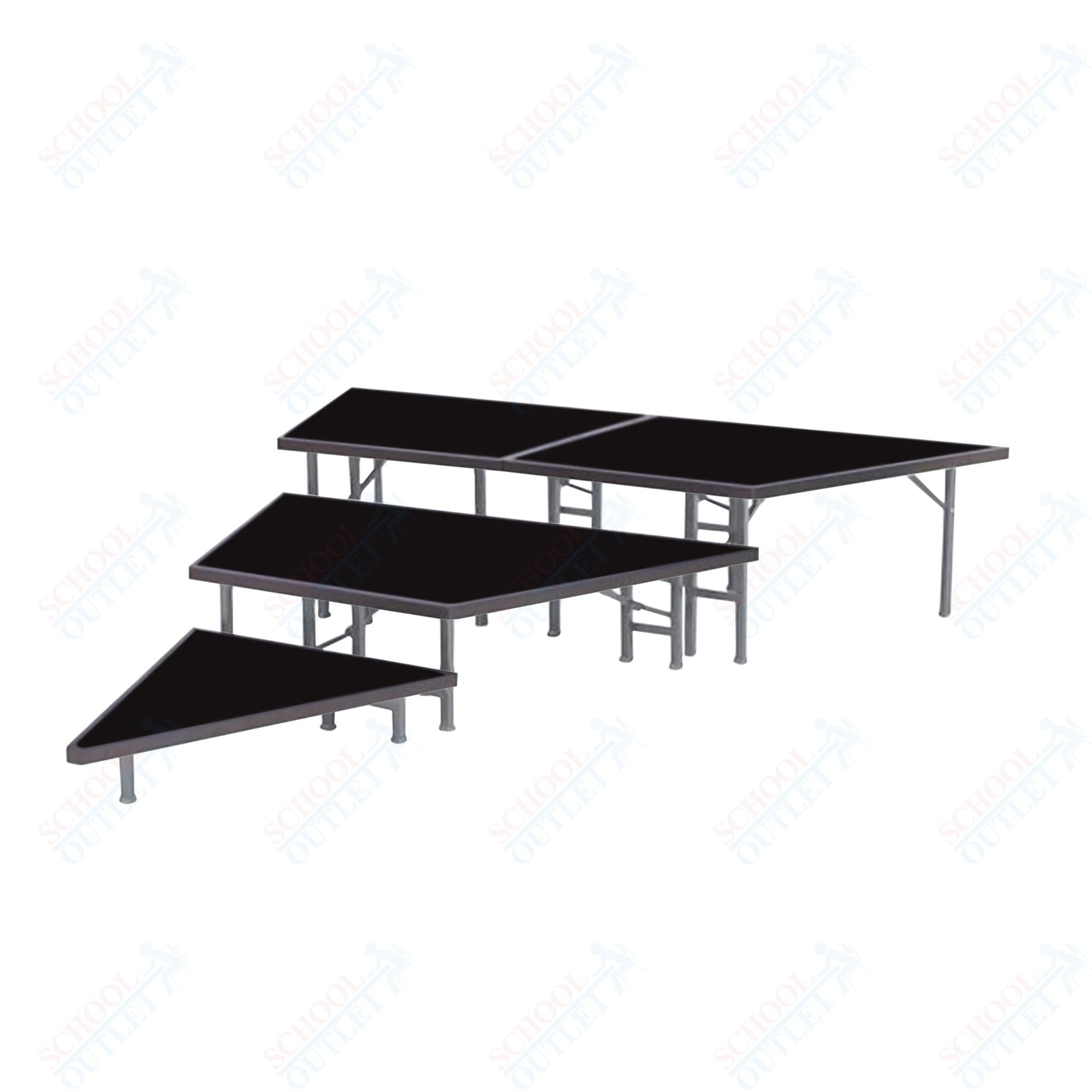 AmTab Pie Shaped Riser - Polypropylene Top - 48"W x 8"H (1 Level) (AmTab AMT - STP481P) - SchoolOutlet