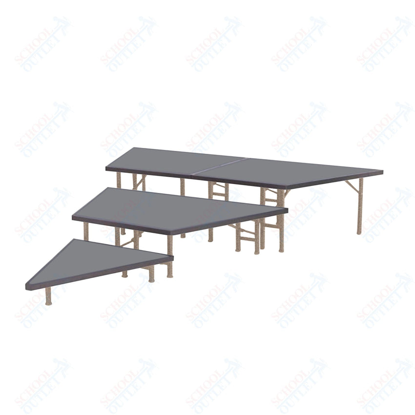 AmTab Pie Shaped Riser - Polypropylene Top - 48"W x 8"H (1 Level) (AmTab AMT - STP481P) - SchoolOutlet