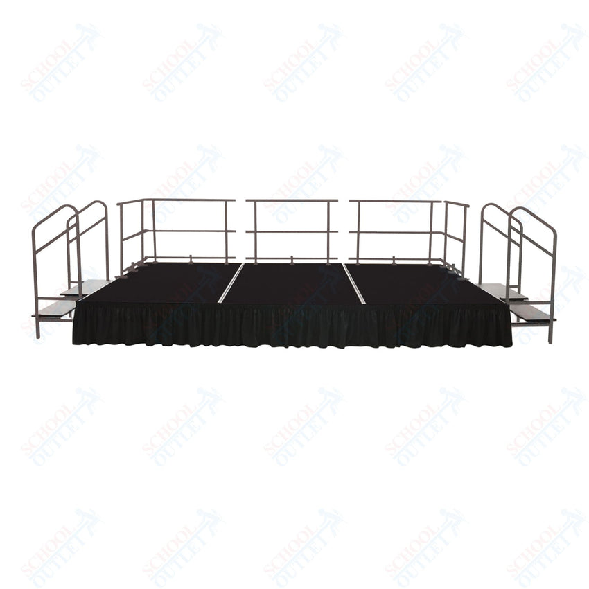 AmTab Fixed Height Stage Set - Polypropylene Top - 8'W x 16'L x 2'H (96"W x 192"L x 24"H) (AmTab AMT - STS081624P) - SchoolOutlet