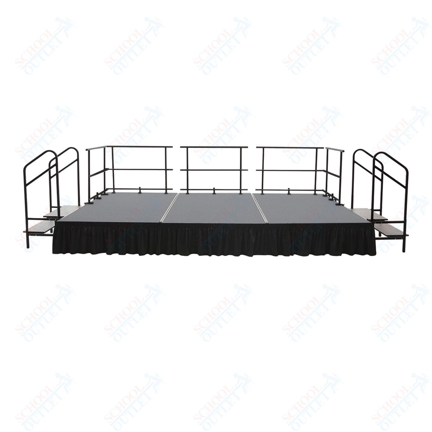 AmTab Fixed Height Stage Set - Polypropylene Top - 16'W x 24'L x 2'H (192"W x 288"L x 24"H) (AmTab AMT - STS162424P) - SchoolOutlet
