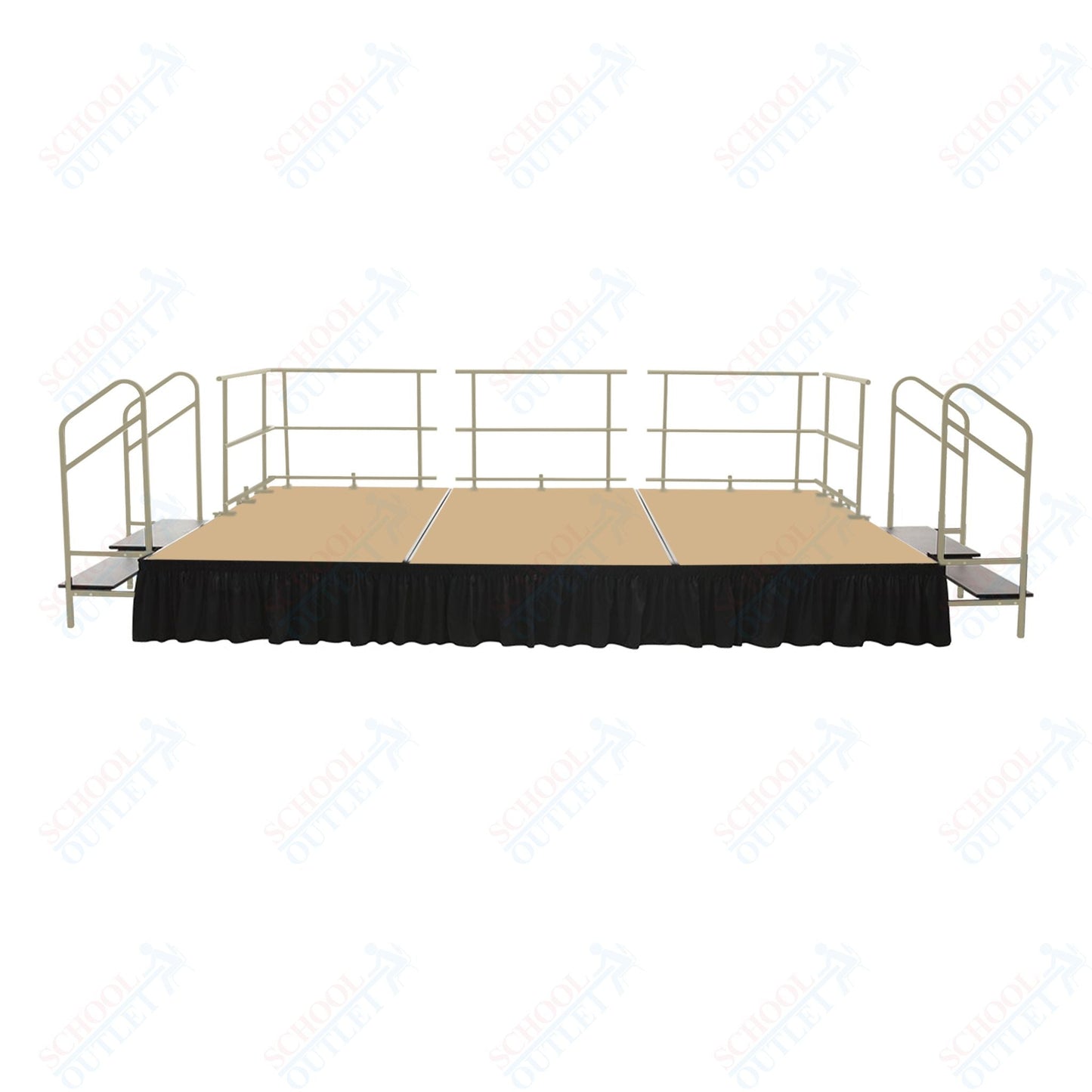 AmTab Fixed Height Stage Set - Carpet Top - 16'W x 32'L x 2'H (192"W x 384"L x 24"H) (AmTab AMT - STS163224C) - SchoolOutlet