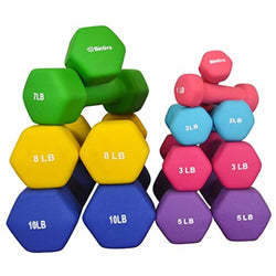 Bintiva Neoprene Hexagon Shaped Dumbbells