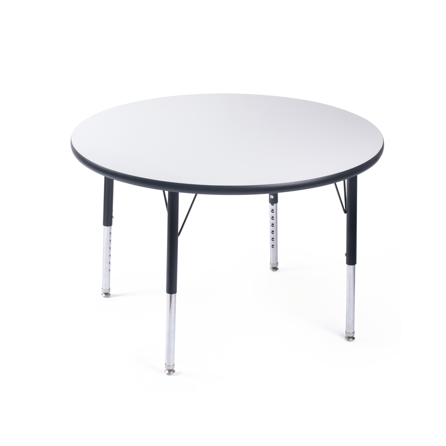 Bintiva Activity Table 36" Round Black Edge - Black Legs Adjusts 21" - 30" - SchoolOutlet