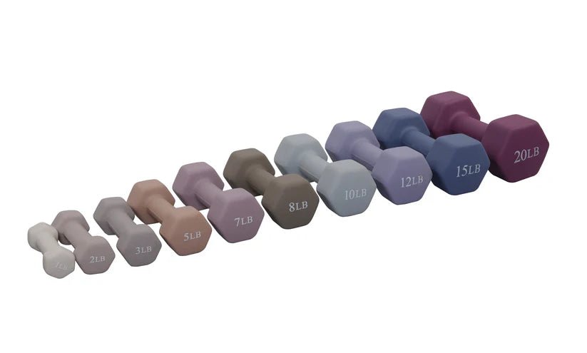 Bintiva Neoprene Hexagon Shaped Dumbbells Earth Tones - SchoolOutlet