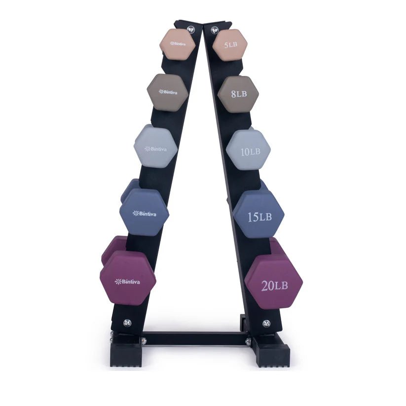 Bintiva Neoprene Hexagon Shaped Dumbbells Earth Tones - SchoolOutlet