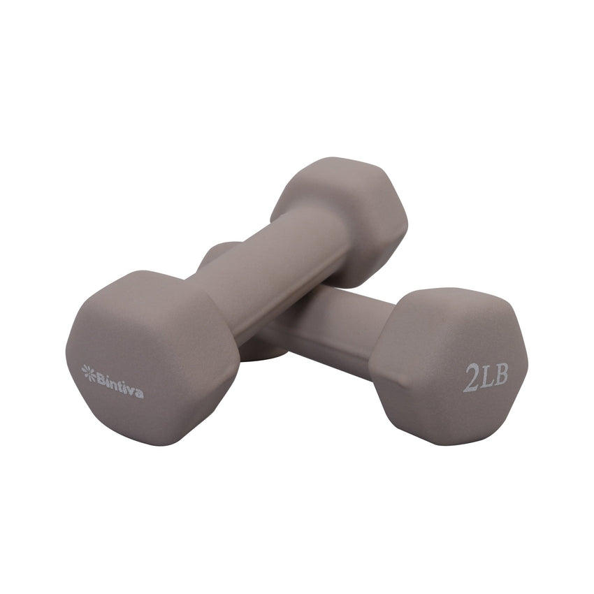 Bintiva Neoprene Hexagon Shaped Dumbbells Earth Tones - SchoolOutlet