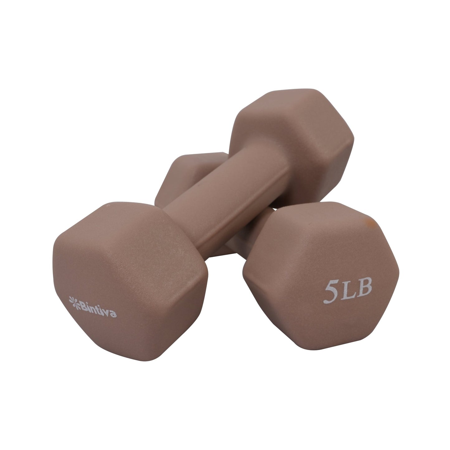 Bintiva Neoprene Hexagon Shaped Dumbbells Earth Tones - SchoolOutlet