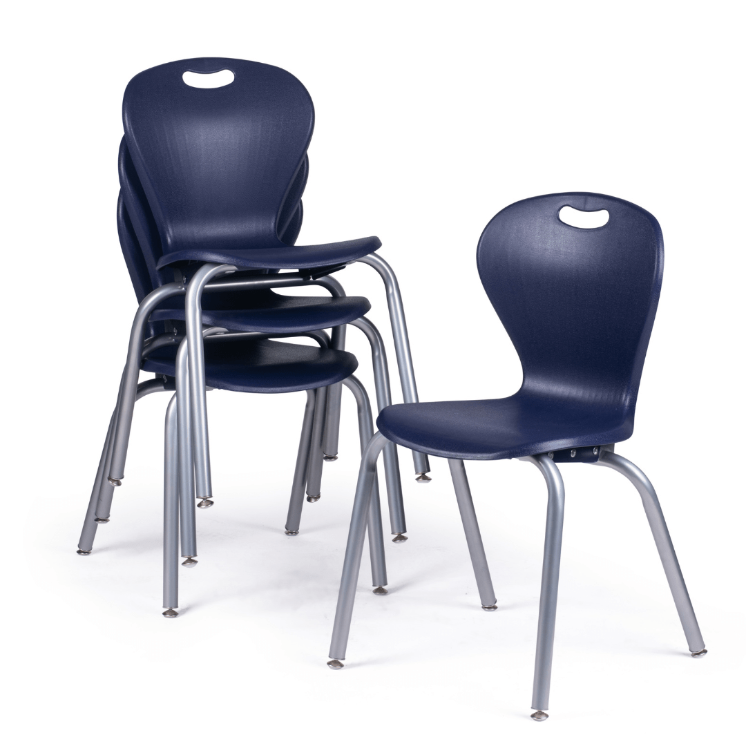 Bintiva ZUUL Stackable Chair Series - School Chair 18" Height with Self Level Glides - SchoolOutlet