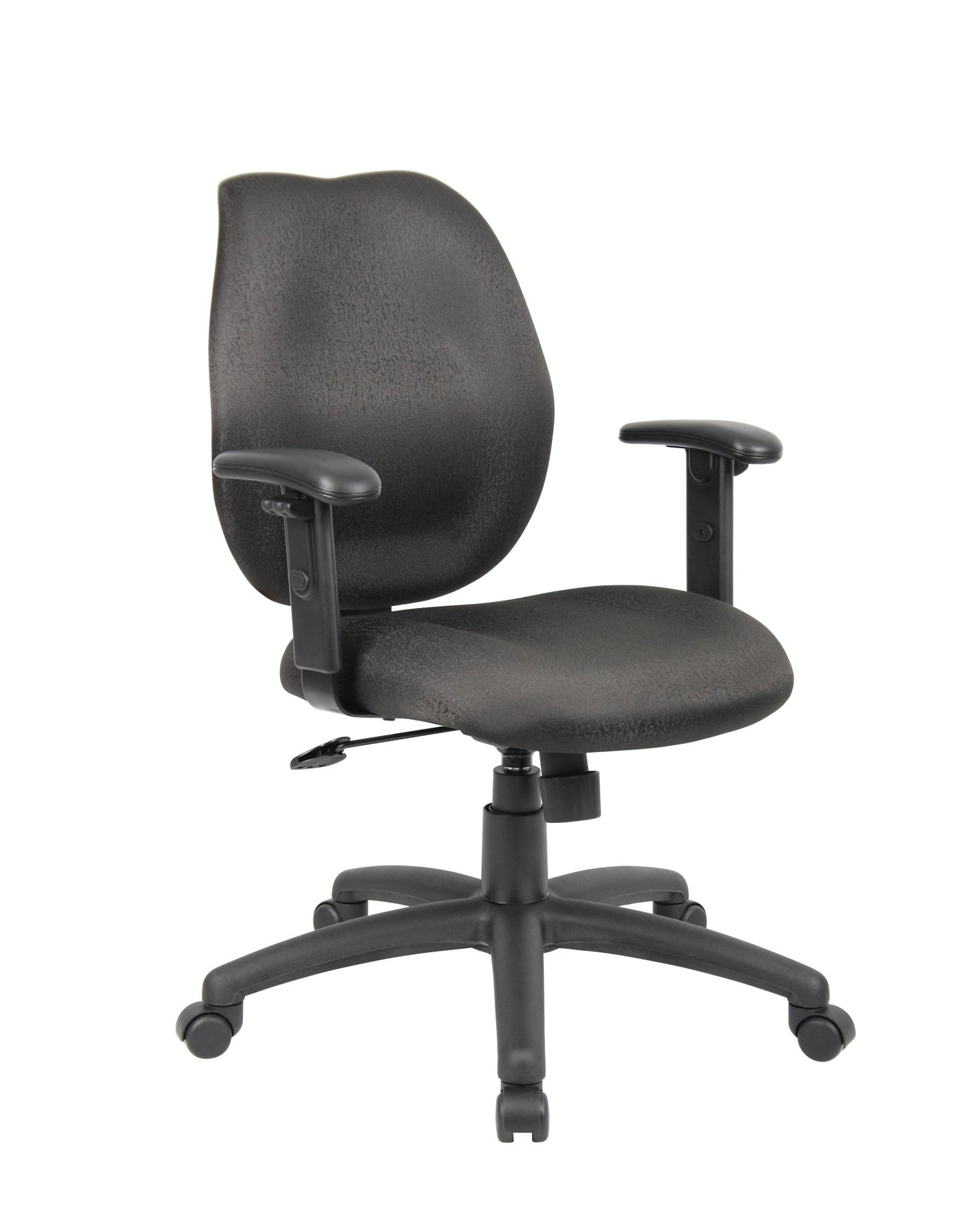 Boss Mid - Back Task Chair with Adjustable Arms, Black (B1014) - SchoolOutlet