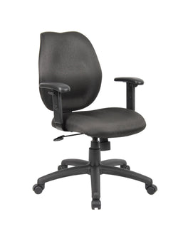 Boss Mid-Back Task Chair with Adjustable Arms, Black (B1014)