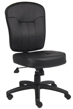 Boss LeatherPlus Mid-Back Task Chair, Black (B1560)