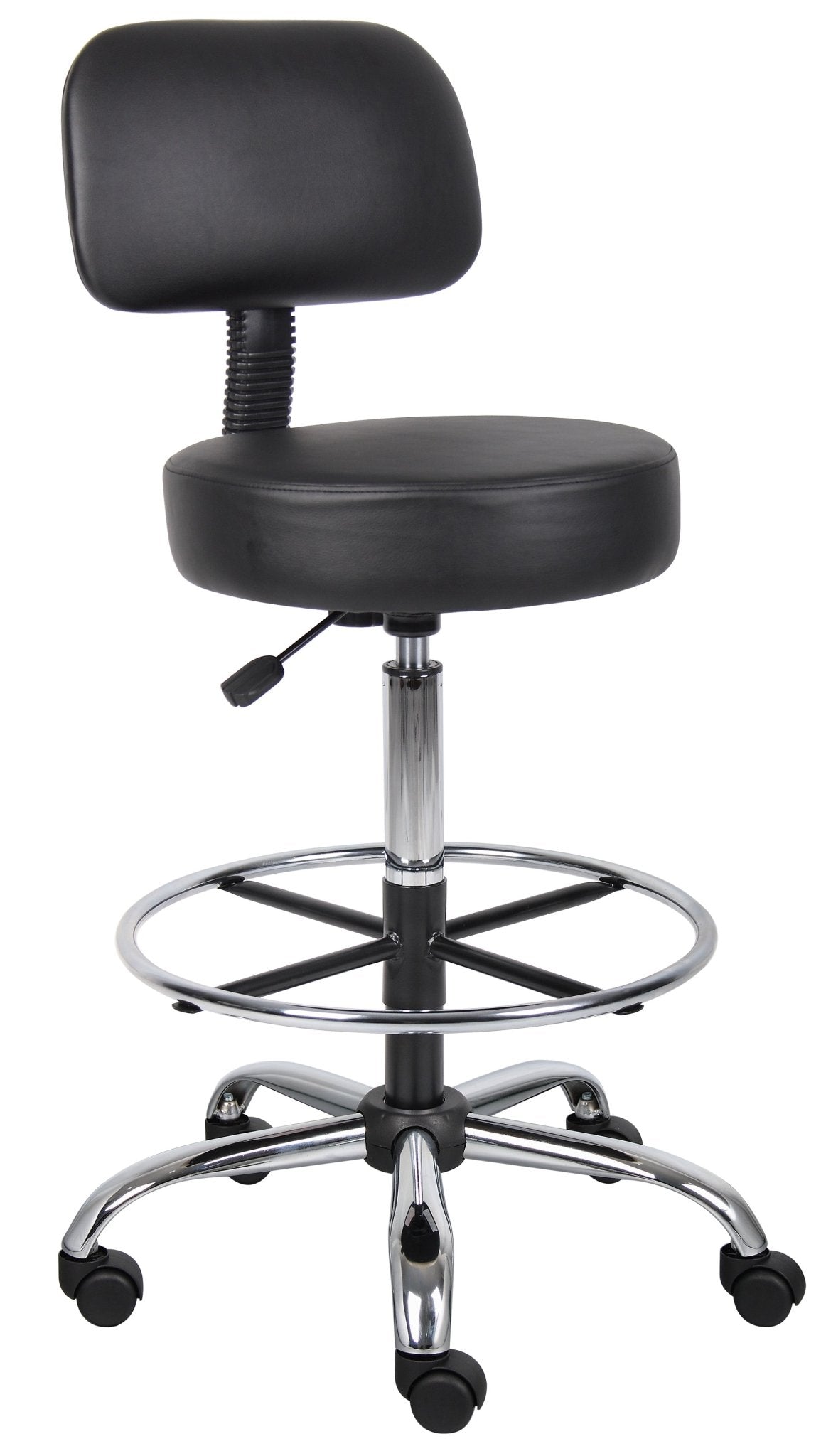 Boss Caressoft Medical / Drafting Stool with Back Cushion (B16245) - SchoolOutlet