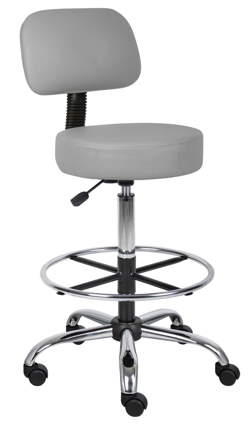 Boss Caressoft Medical / Drafting Stool with Back Cushion (B16245) - SchoolOutlet