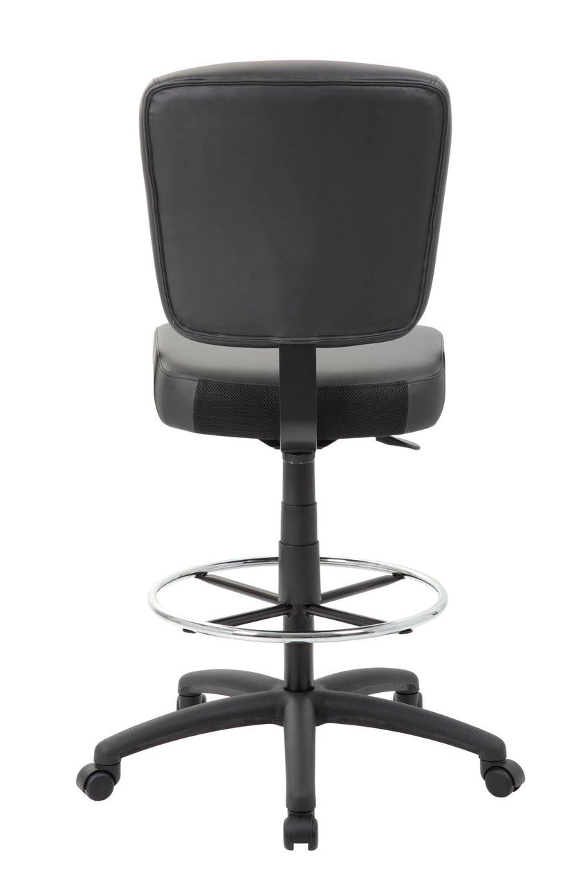 Boss CaressoftPlus Heavy - Duty Oversized Drafting Stool, Black (B1680) - SchoolOutlet