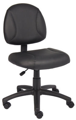 Boss Deluxe Posture LeatherPlus Mid-Back Task Chair, Black (B305)