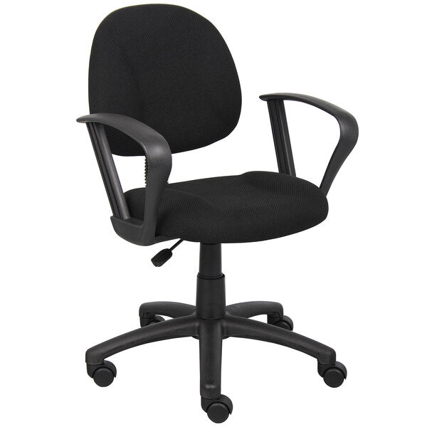 Boss Tweed Perfect Posture Deluxe Office Task Chair with Loop Arms (B317) - SchoolOutlet