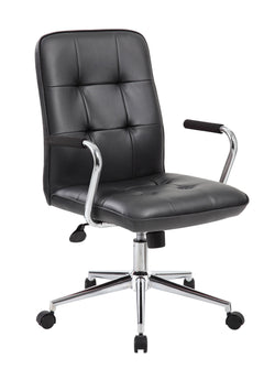 Boss Modern Office Chair with Chrome Arms, Black (B331)