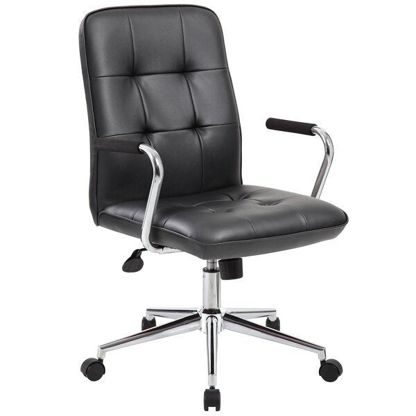 Boss Modern Office Chair with Chrome Arms, Black (B331) - SchoolOutlet