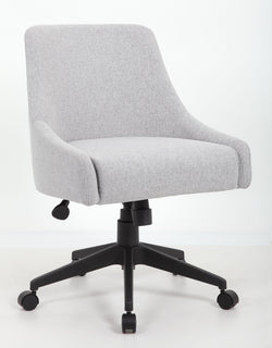Boss Boyle Poly-Linen Weave Desk Chair with Casters, Grey (B576)