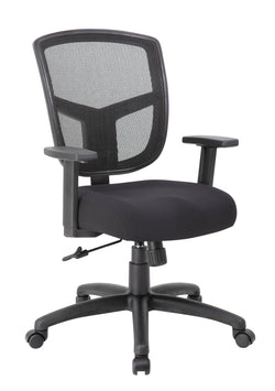 Boss Contract Mesh Task Chair with Synchro-Tilt Mechanism, Black (B6022)