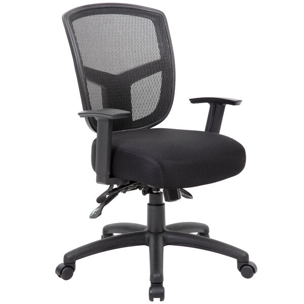 Boss Contract Mesh Task Chair, Black (B6023) - SchoolOutlet