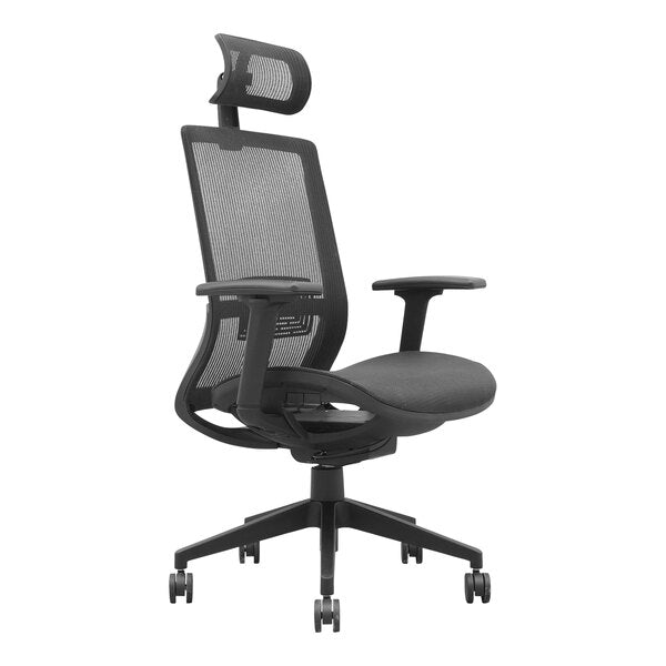 Boss Mesh Back Task Chair with 3D Multi - Direction Armrests and Headrest, Black (B6033) - SchoolOutlet