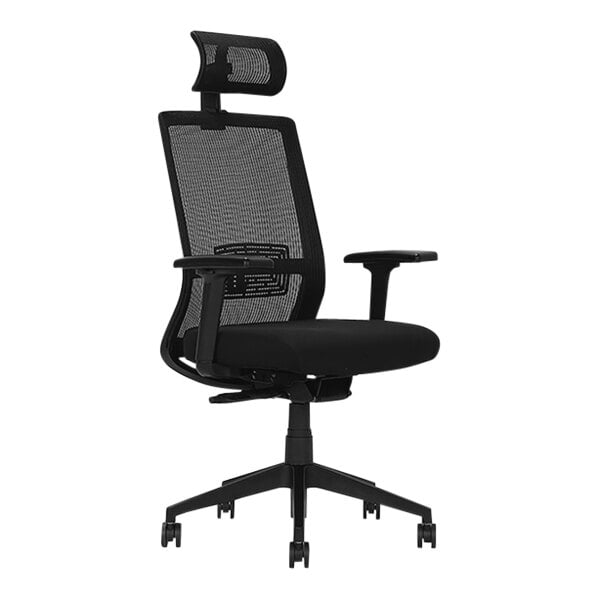 Boss Mesh Back Task Chair with Memory Foam Seat, 3D Multi - Direction Armrests and Headrest, Black (B6035) - SchoolOutlet