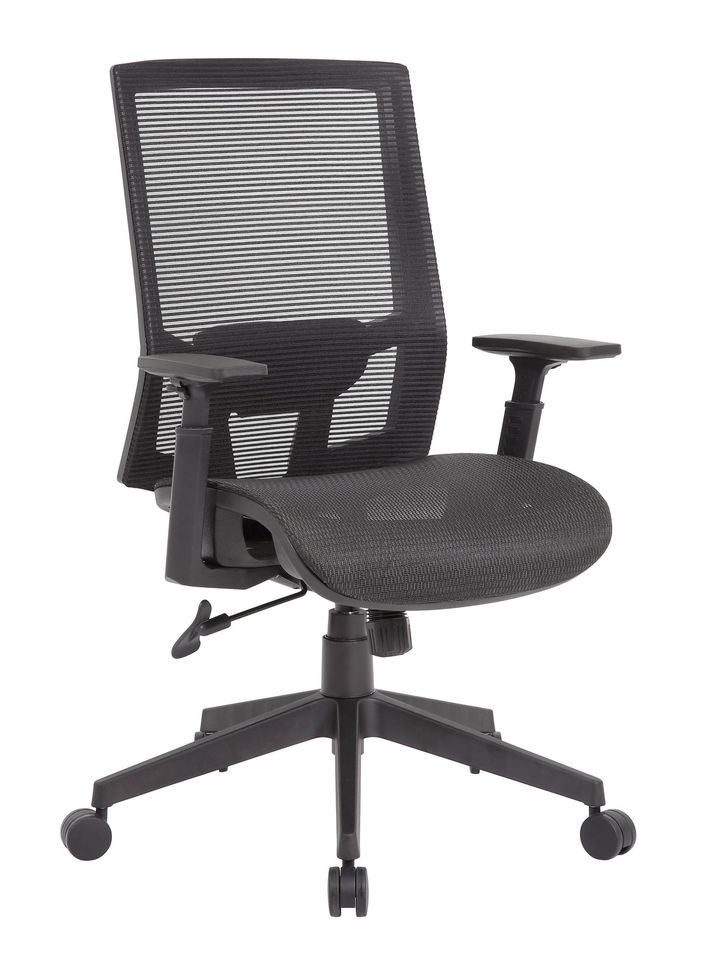 Boss Mesh High - Back Task Chair with Adjustable T - Arms, Black (B6044) - SchoolOutlet