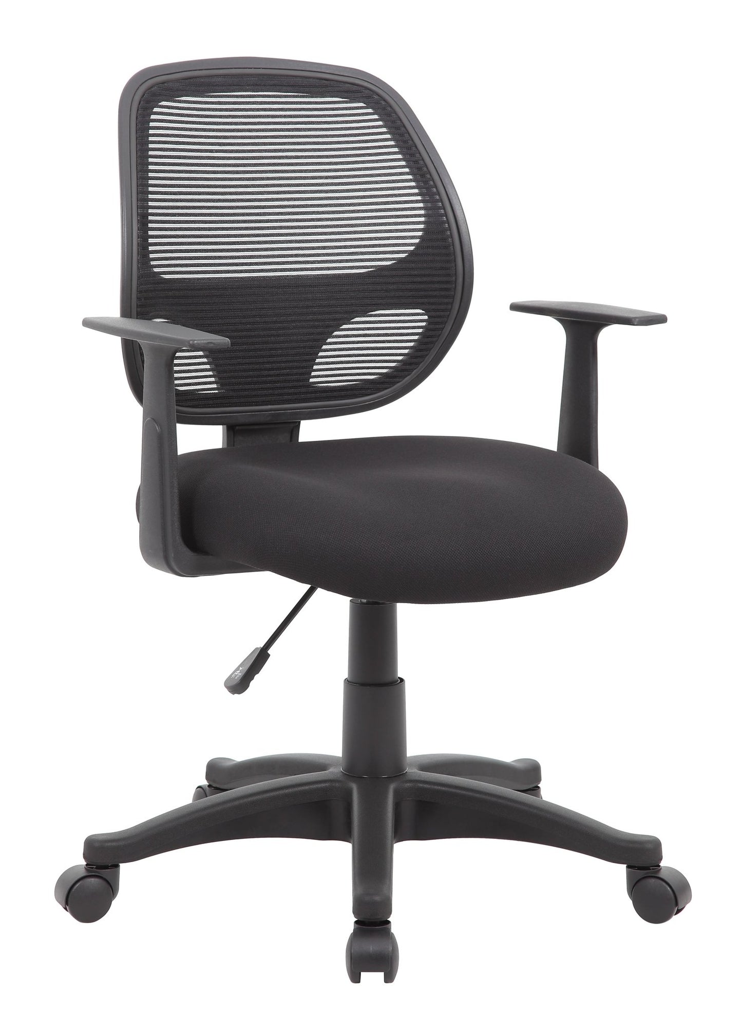 Boss Commercial Grade Mesh Back Task Chair with Casters and T - Arms, Black (B606) - SchoolOutlet