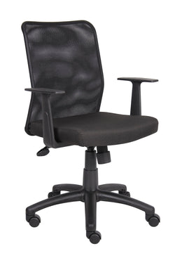 Boss Mesh Budget Task Chair with T-Arms, Black (B6106)
