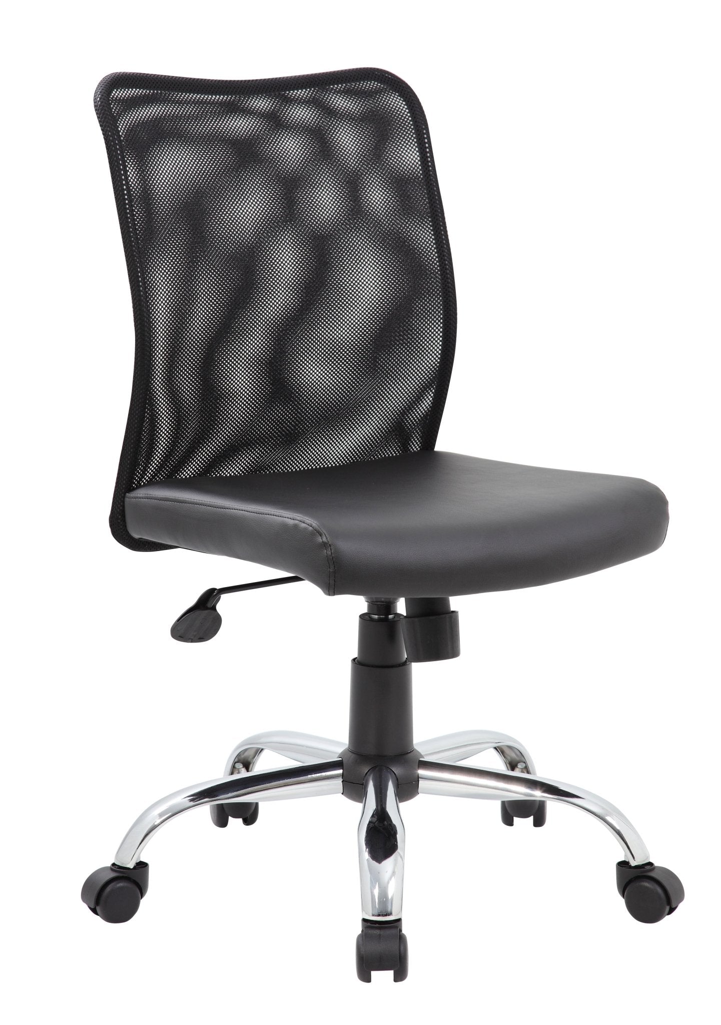 Boss Mesh Back and Vinyl Seat Budget Task Chair, Black (B6115C) - SchoolOutlet