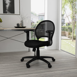 Boss Mesh Chair with Adjustable Arms, Black (B6216)