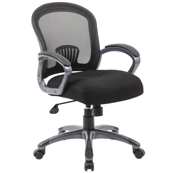Boss Mesh Ergonomic Mid - Back Task Chair, Black (B6256) - SchoolOutlet