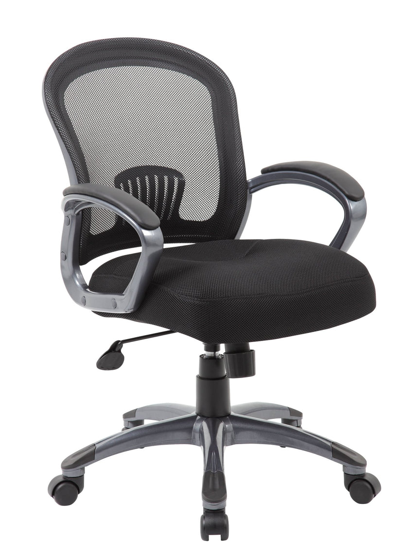 Boss Mesh Ergonomic Mid - Back Task Chair, Black (B6256) - SchoolOutlet