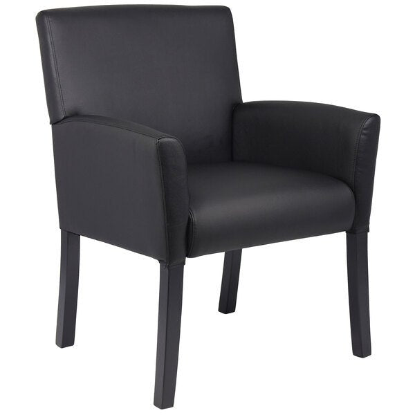 Boss Box Arm guest, accent or dining chair, Black (B639) - SchoolOutlet