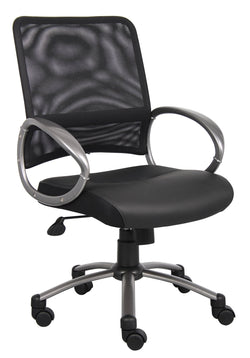 Boss Mesh Task Chair with Pewter Finish, Black (B6406)