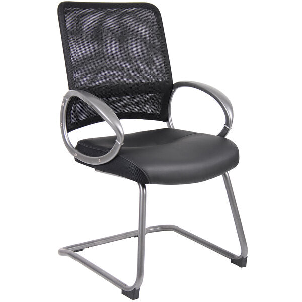 Boss Mesh Back with Pewter Finish Guest Chair (B64XX) - SchoolOutlet