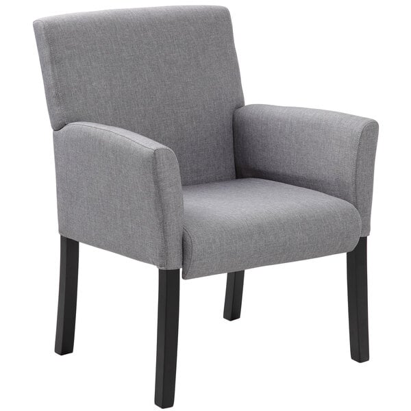 Boss Box Arm guest, accent or dining chair, Medium Grey (B659) - SchoolOutlet