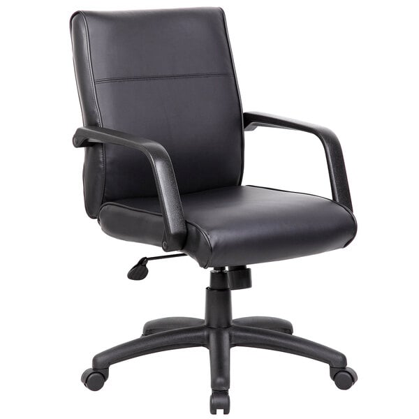 Boss LeatherPlus Executive Chair, Black (B686) - SchoolOutlet